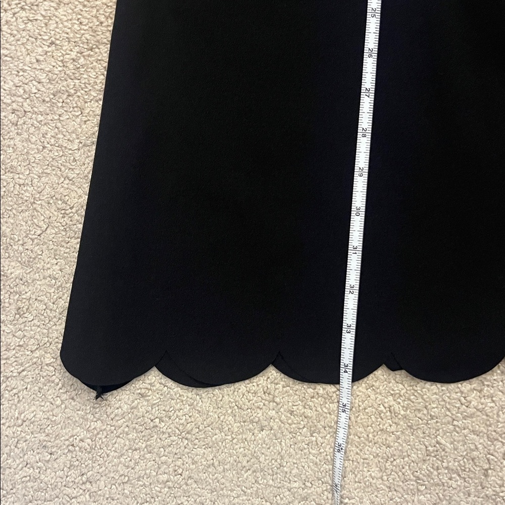 Jenny Boston Black Mini T Shirt Dress Scallop Hems Size Large - Picture 12 of 12